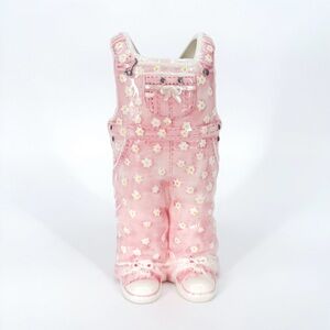 Burton & Burton Pink Daisy Floral Overalls Vase Planter